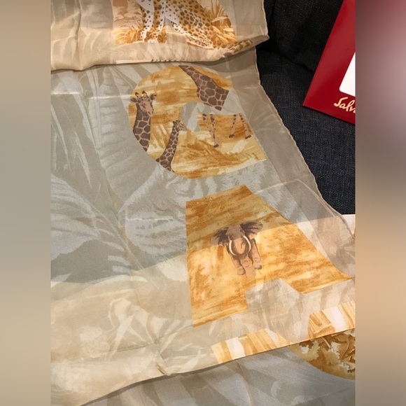 Salvatore Ferragamo Animal Print Silk Scarf- 61”x16.5” 🐆🔥 - Picture 13 of 17